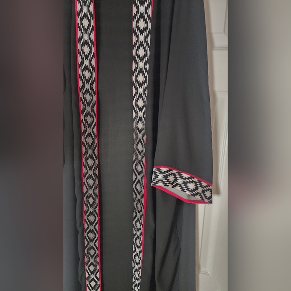 Embroidered Bohemian Kimono Palestanian Jordanian Tatreez Cardigan shawl open ab - Picture 3 of 5